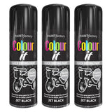 3X Paint Factory Jet Black Gloss Spray Paint 400ml Spray Paint