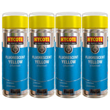 4X Hycote Fluorescent Yellow Spray Paint 400ml Spray Paint