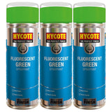 3X Hycote Fluorescent Green Spray Paint 400ml Spray Paint