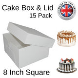 15X Cake Box 8"(8" Lid & 8" Base) Cake Box