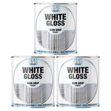 3X White Gloss Non-Drip Paint 300ml Tin Paint