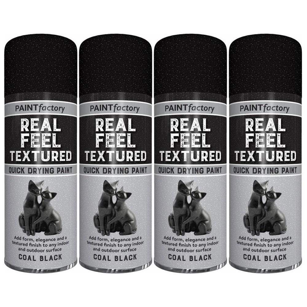 Paint Factory Textured Effect Black Spray Paint 400ml can with textured black finish