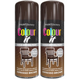 2X Paint Factory Espresso Brown Gloss Spray Paint 400ml Spray Paint