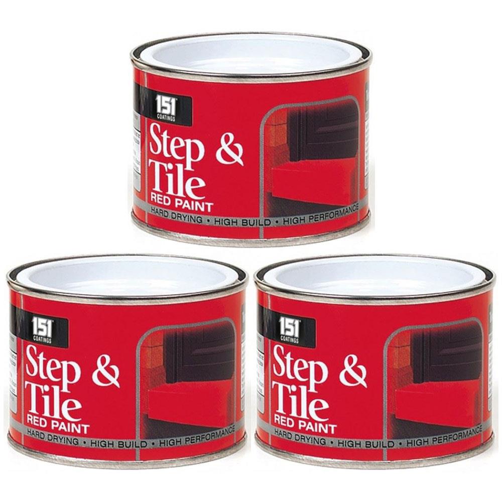 3X Step & Tile Red Paint Tin 180ml Tin Paint