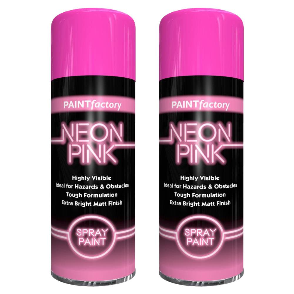 2X Paint Factory Fluorescent Neon Pink Spray Paint 200ml Spray Paint