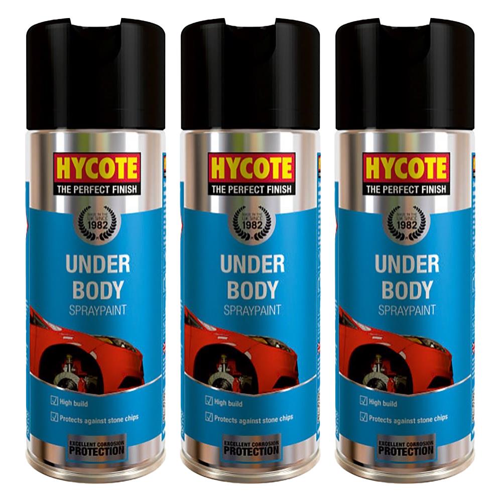 3X Hycote Under Body Spray 400ml Spray Paint