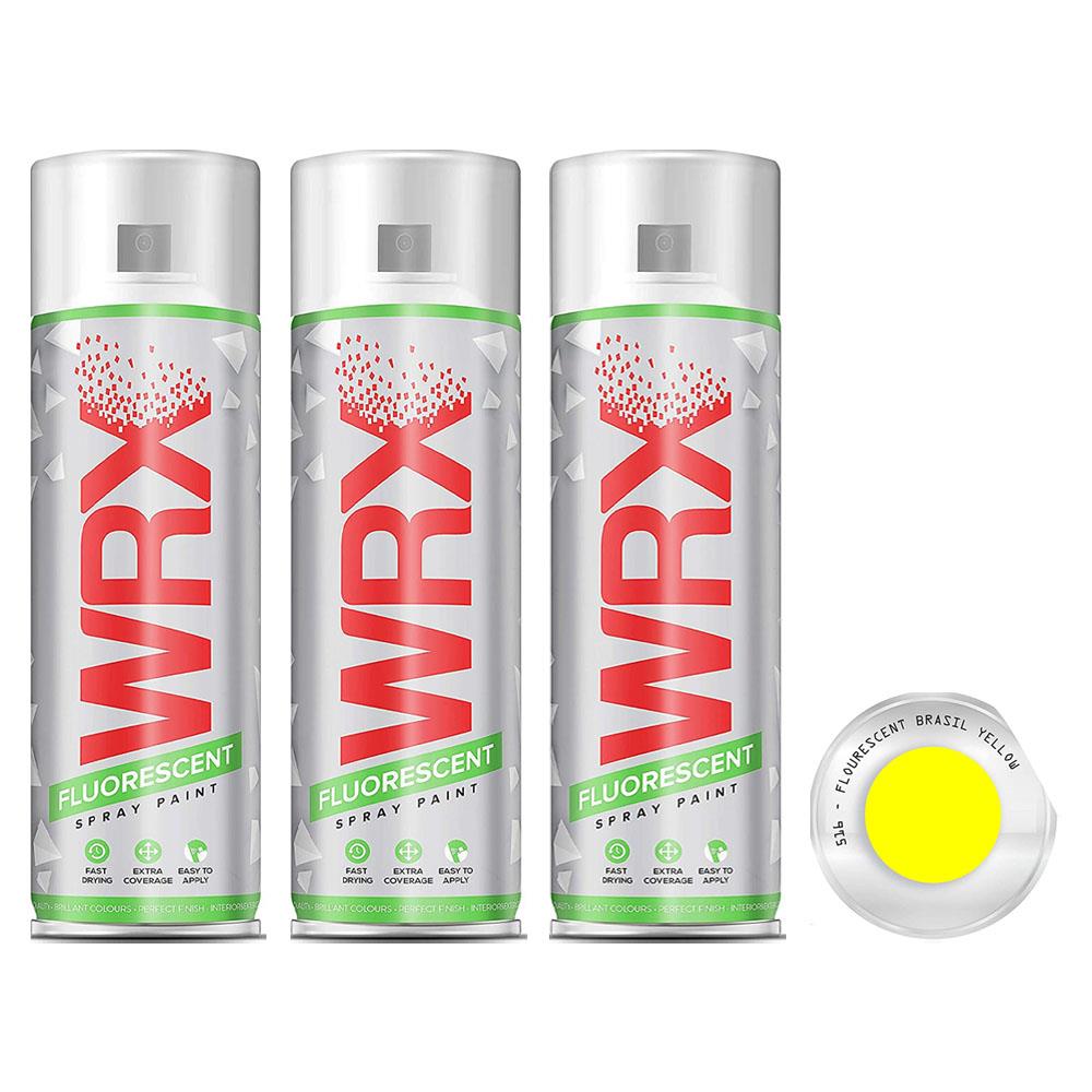 3X WRX Fluorescent Brazil Yellow Spray Paint 400ml Spray Paint