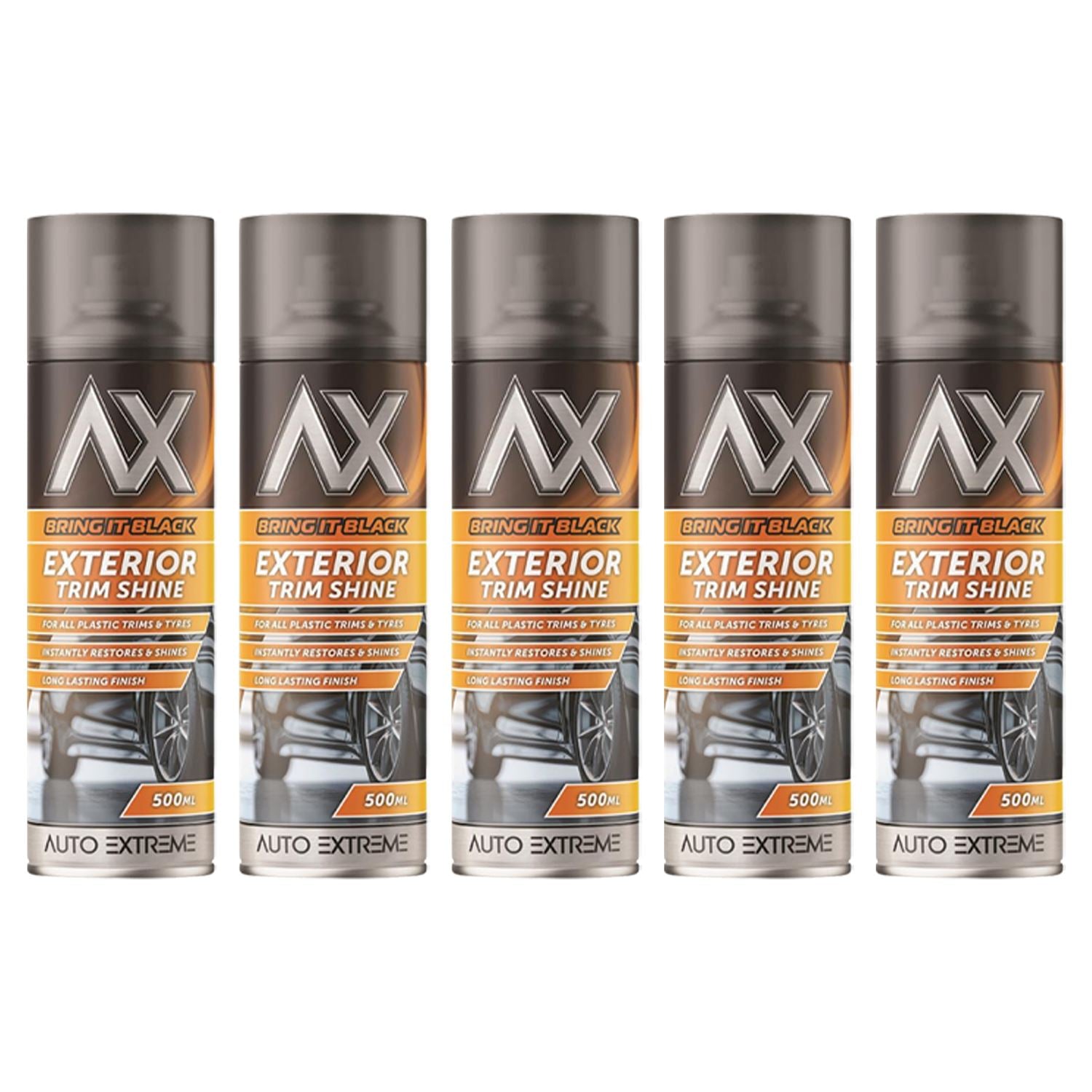 5X - Bring it Black Exterior Trim Shine Spray 500ml Spray Paint