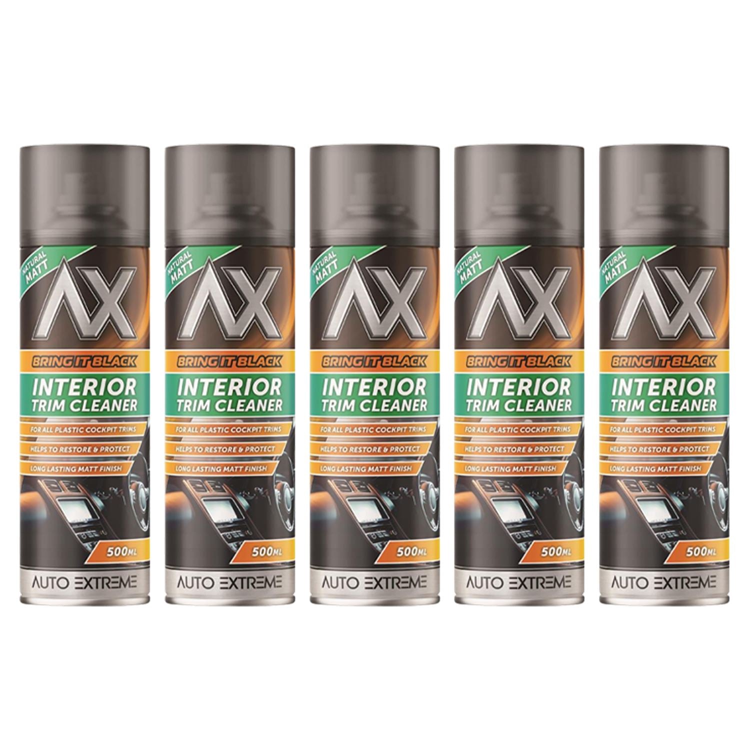 5X - Bring it Black Matt Interior Trim Cleaner Spray 500ml Spray Paint