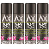 4X Auto Extreme Black Satin Spray Paint 250ml