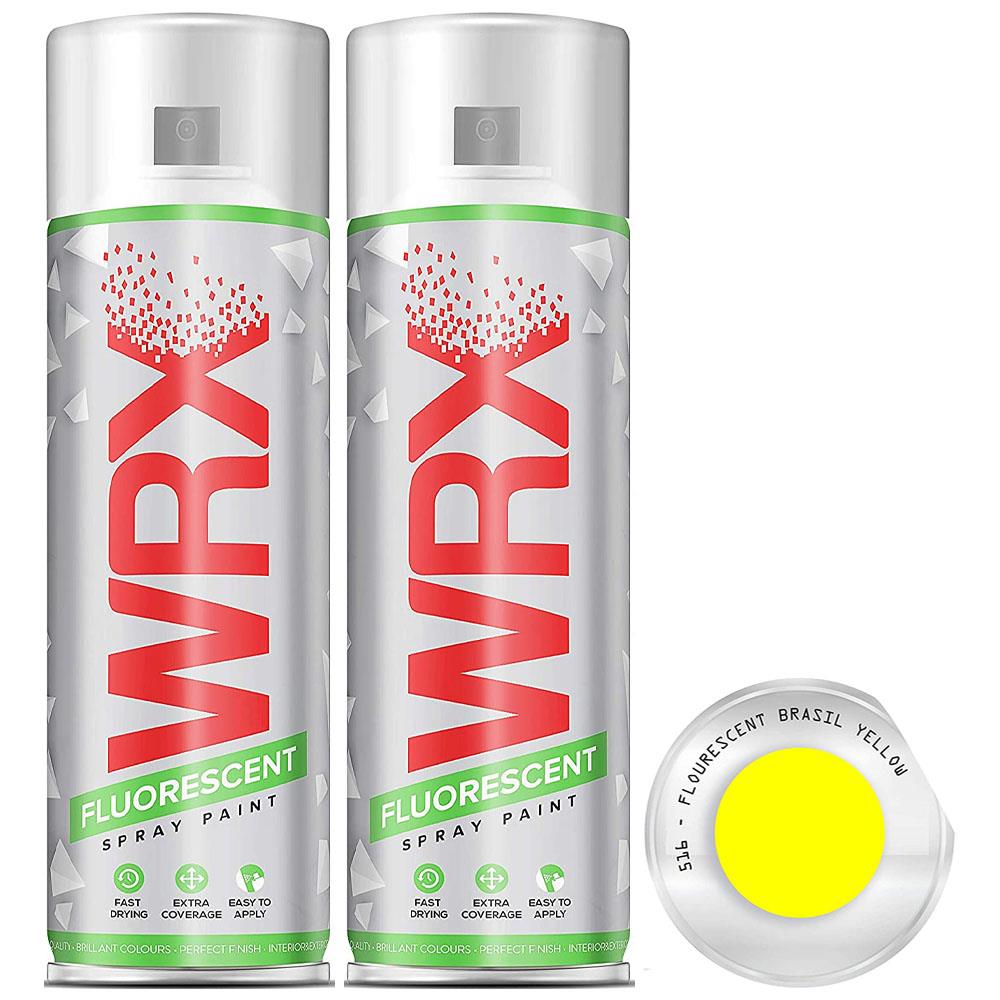 2X WRX Fluorescent Brazil Yellow Spray Paint 400ml Spray Paint