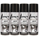 4X 151 Spray To Plastic Paint Black Gloss 400ml Spray Paint