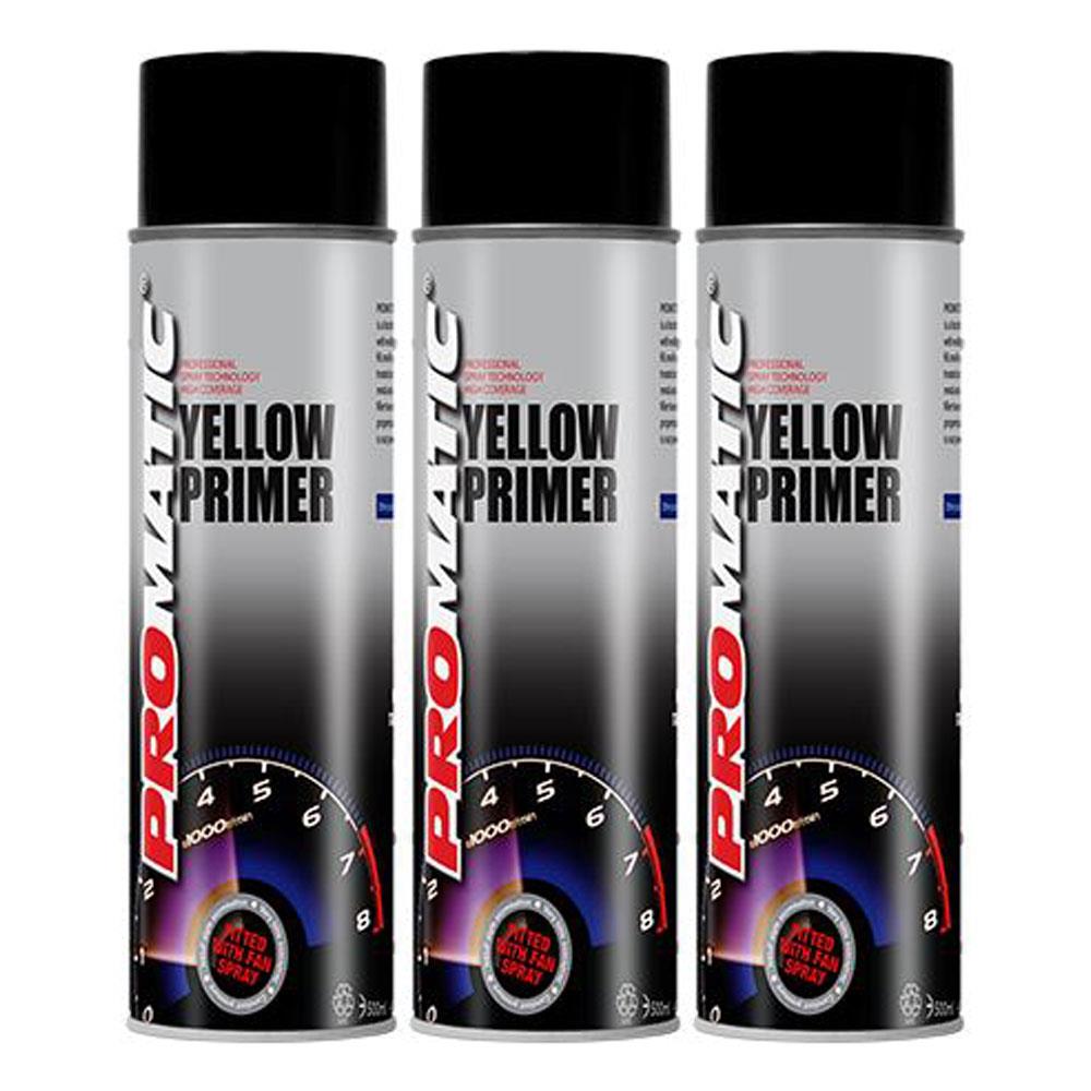 3X Promatic Yellow Primer Spray 500ml Spray Paint