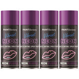 4X Paint Factory Purple Fluorescent Neon Spray Paint 200ml