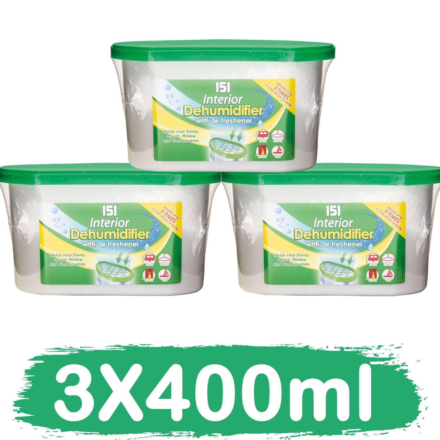 3X Interior Dehumidifier 400ml Dehumidifier