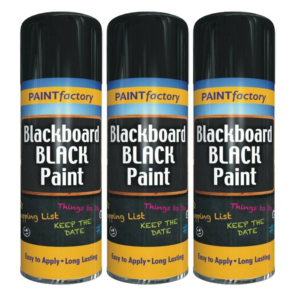 3X Paint Factory Black Blackboard Spray Paint 200ml Spray Paint