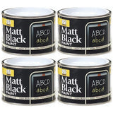 4X Matt Black Paint Tin 180ml Tin Paint