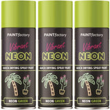 3X Paint Factory Neon Green Spray Paint 400ml