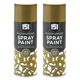 2X 151 Gold Metallic Spray Paint 400ml Spray Paint