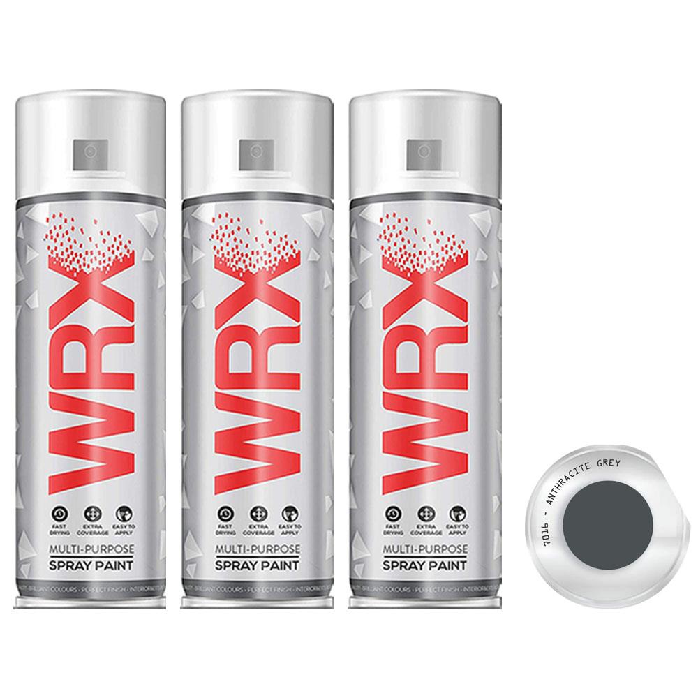 3X WRX Anthracite Grey Semi Gloss Spray Paint 400ml RAL 7016 Spray Paint