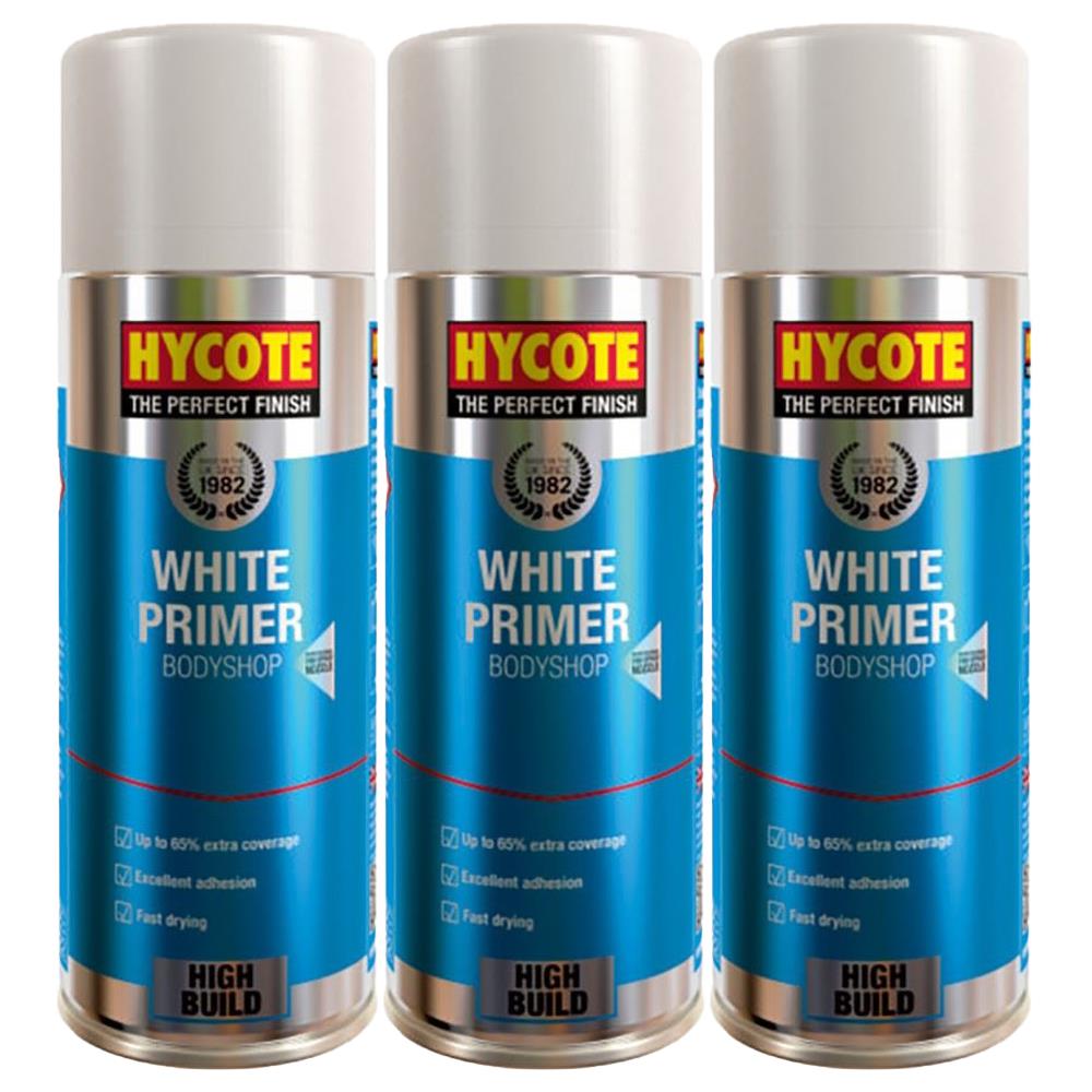 3X Hycote Bodyshop White Primer Spray 400ml Spray Paint