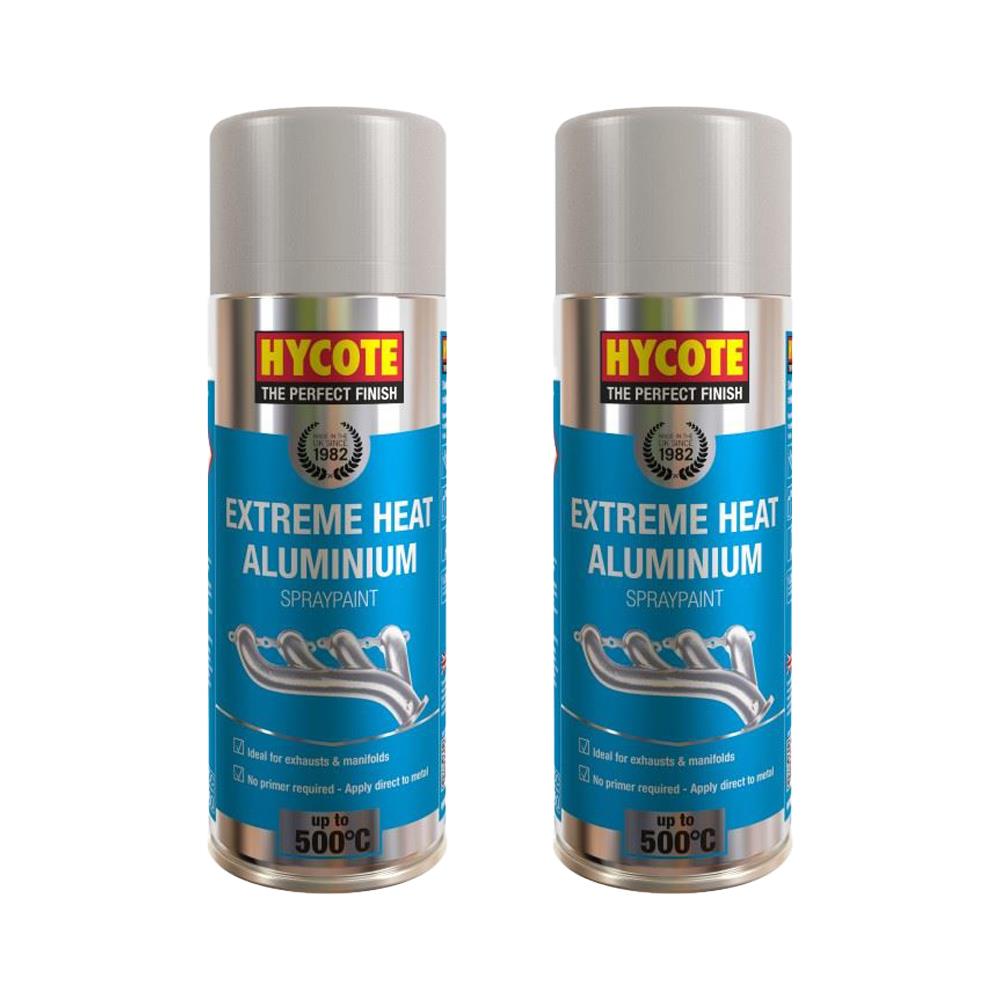 2X Hycote Extreme Heat Aluminium Spray Paint 400ml Spray Paint