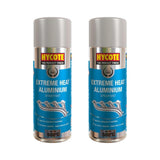 2X Hycote Extreme Heat Aluminium Spray Paint 400ml Spray Paint