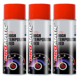 3X Promatic Red High Temperature Spray Paint 400ml Spray Paint