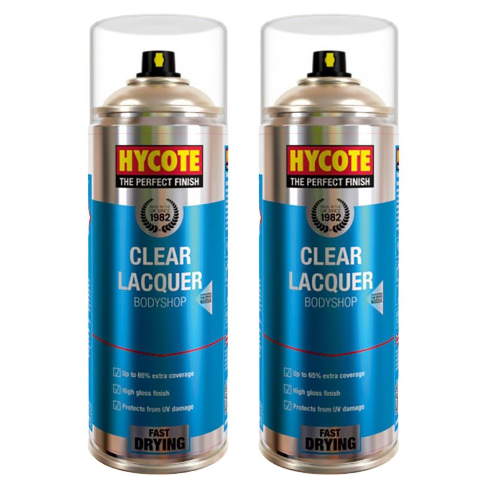 2X Hycote Bodyshop Clear Lacquer Spray Paint 400ml Spray Paint