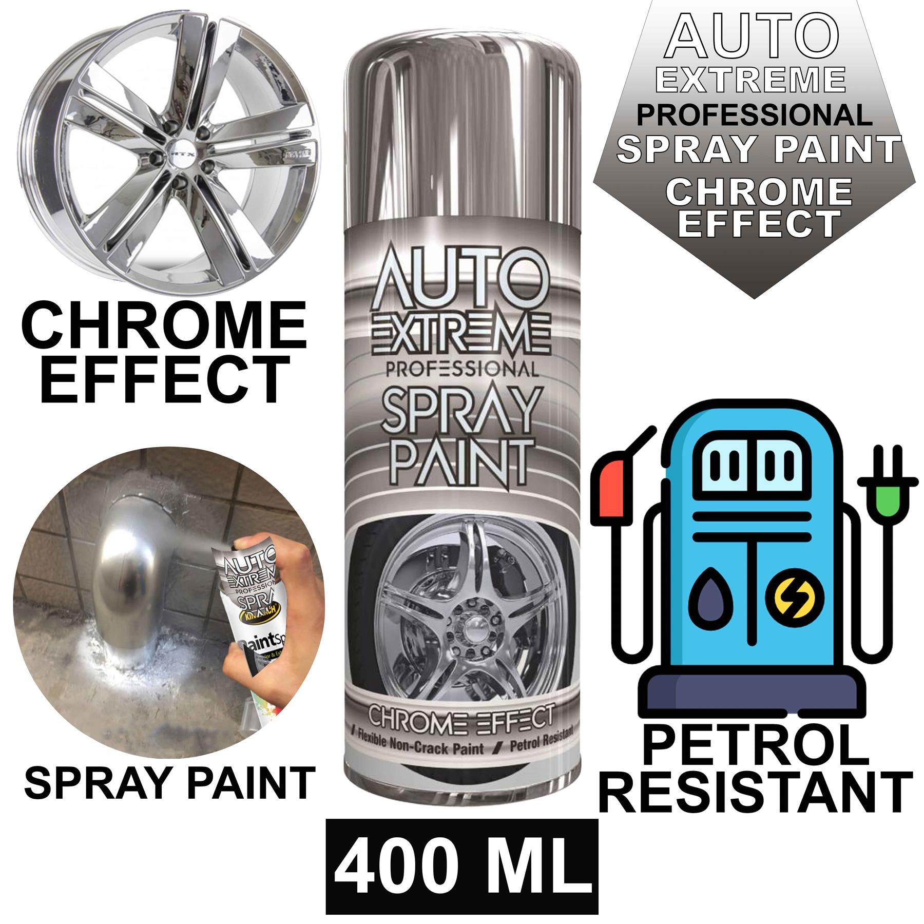 Auto Extreme Spray Chrome 400ml Spray Paint