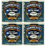 4X Hammerite Hammered White Paint 250ml Tin Paint