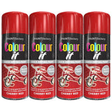 4X Paint Factory Cherry Red Gloss Spray Paint 400ml Spray Paint