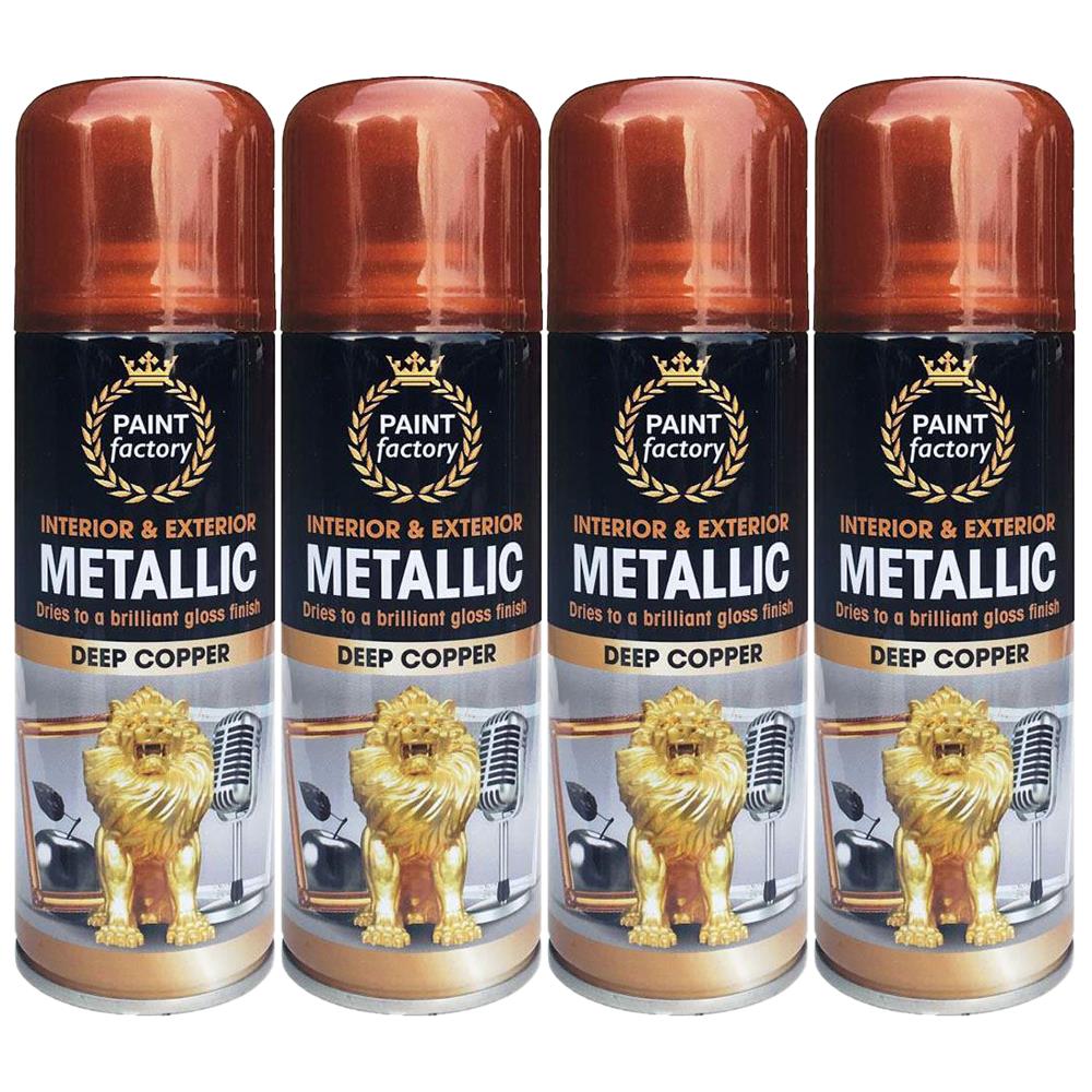 4X Paint Factory Copper Metallic Spray Paint 200ml Spray Paint