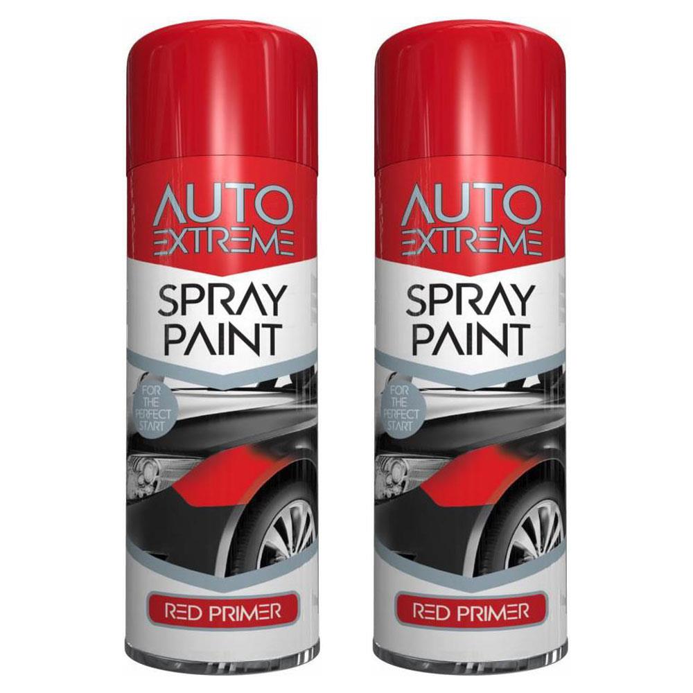 2X Auto Extreme Red Primer Paint 250ml Spray Paint