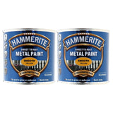 2X Hammerite Smooth Yellow Paint 250ml Tin Paint
