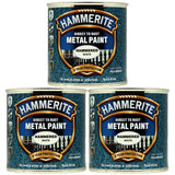 3X Hammerite Hammered White Paint 250ml Tin Paint