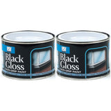 2X Non-Drip Black Gloss Paint Tin 180ml Tin Paint