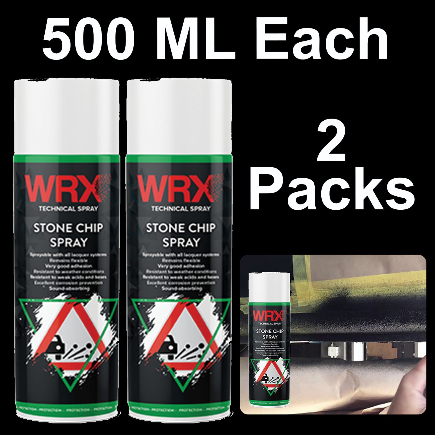2X WRX Stone Chip Spray Spray 500ml Technical Spray