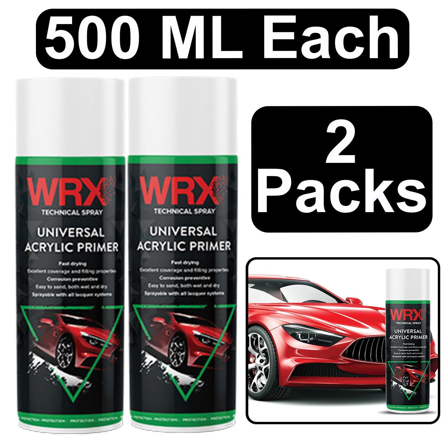 2X WRX Universal Primer Grey Spray 500ml Technical Spray