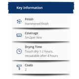 2X Hammerite Hammered White Paint 250ml