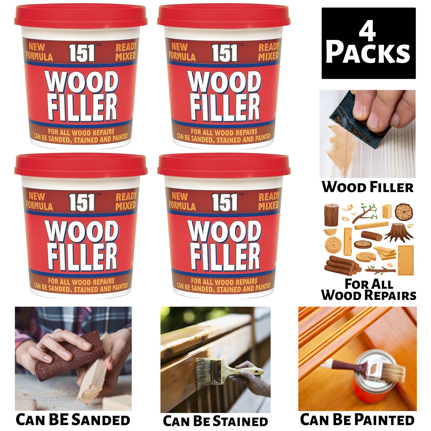 4X Wood Filler Ready Mixed Tub 600G Wood Filler
