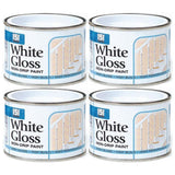 4X Non-Drip White Gloss Paint Tin 180ml Tin Paint