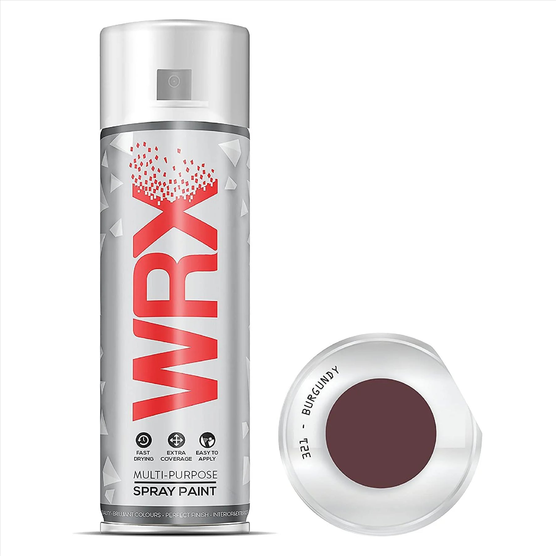 WRX Flat Burgundy Spray Paint Solvent Based 400ml Spray Paint