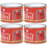 4X Pillar Box Red Paint Tin 180ml Tin Paint