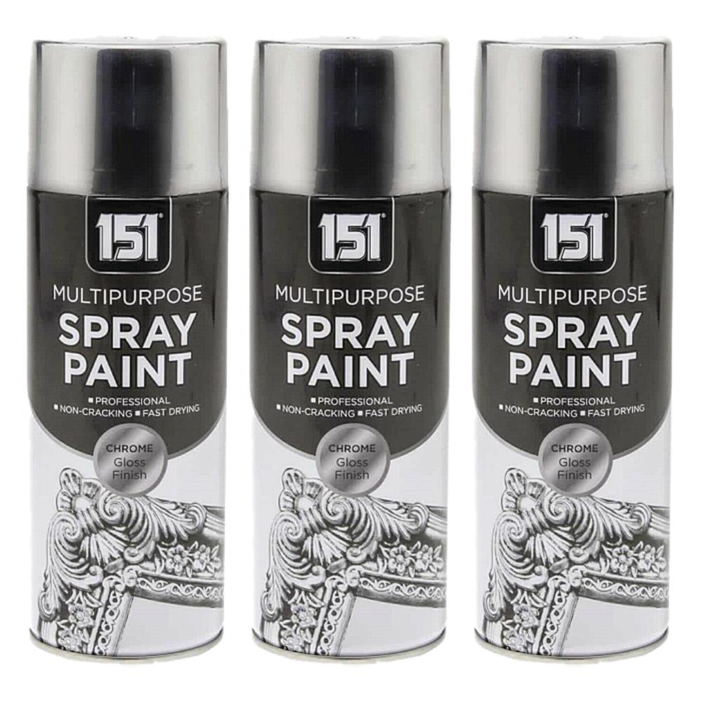 3X 151 Auto Chrome Spray Paint 400ml Spray Paint