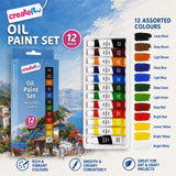 12X - Oil Paint Tube Set, 12 Colour 6ml Each