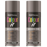 2X Paint Factory Grey Primer Spray Paint 400ml