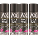 4X Auto Extreme Black Matt Spray Paint 250ml
