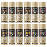 12X Paint Factory Ivory Silk Gloss Spray Paint 400ml