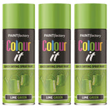 3X Paint Factory Lime Green Gloss Spray Paint 400ml